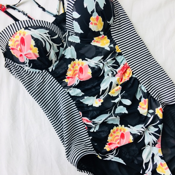 torrid Other - NWOT Torrid 0x floral stripe one piece suit